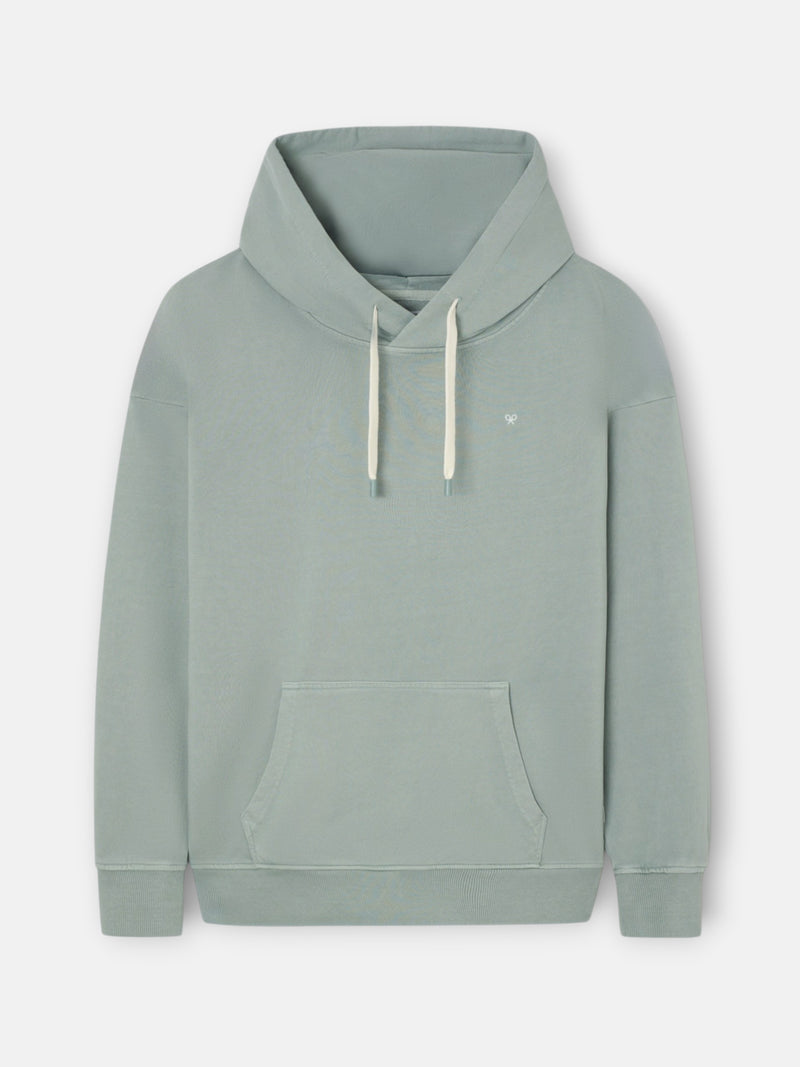 Sudadera relaxed fit capucha hangout verde
