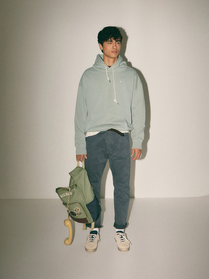 Sweatshirt relaxed fit com capuz hangout verde