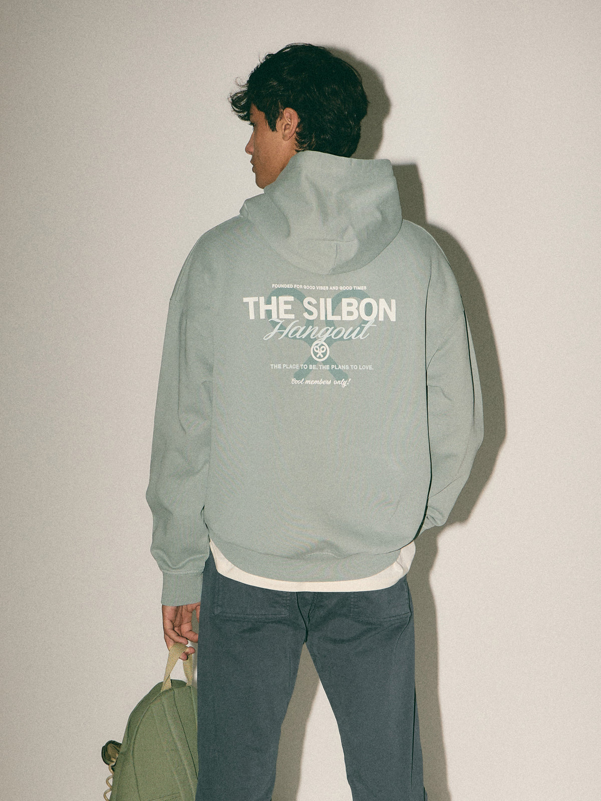 Relaxed fit green hangout hoodie