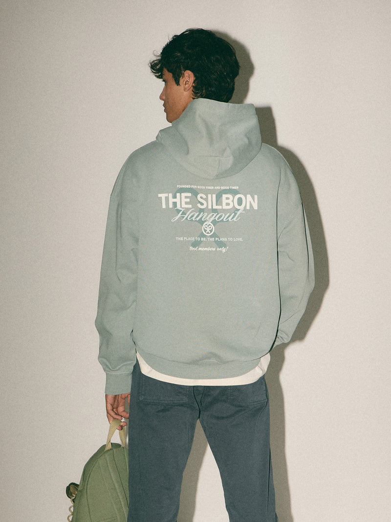 Sweatshirt relaxed fit com capuz hangout verde