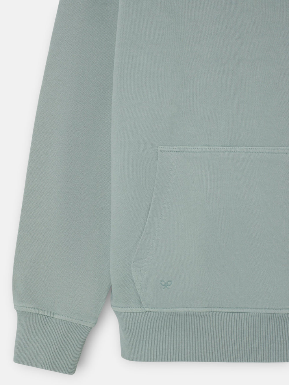 Sudadera capucha parche tono verde claro