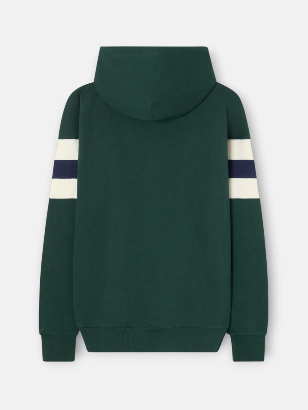 Sudadera capucha relaxed franjas verde oscuro