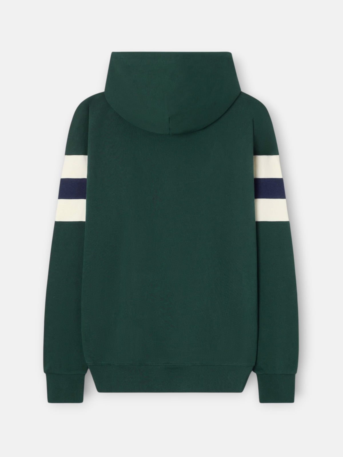 Sudadera capucha relaxed franjas verde oscuro