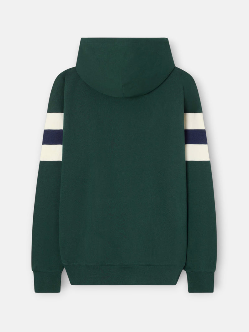 Sweat à capuche décontracté à rayures vert foncé
