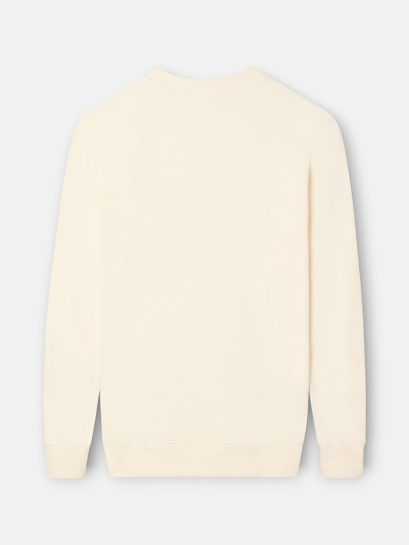 Relaxed fit sweatshirt with embroidered Silbon in cream