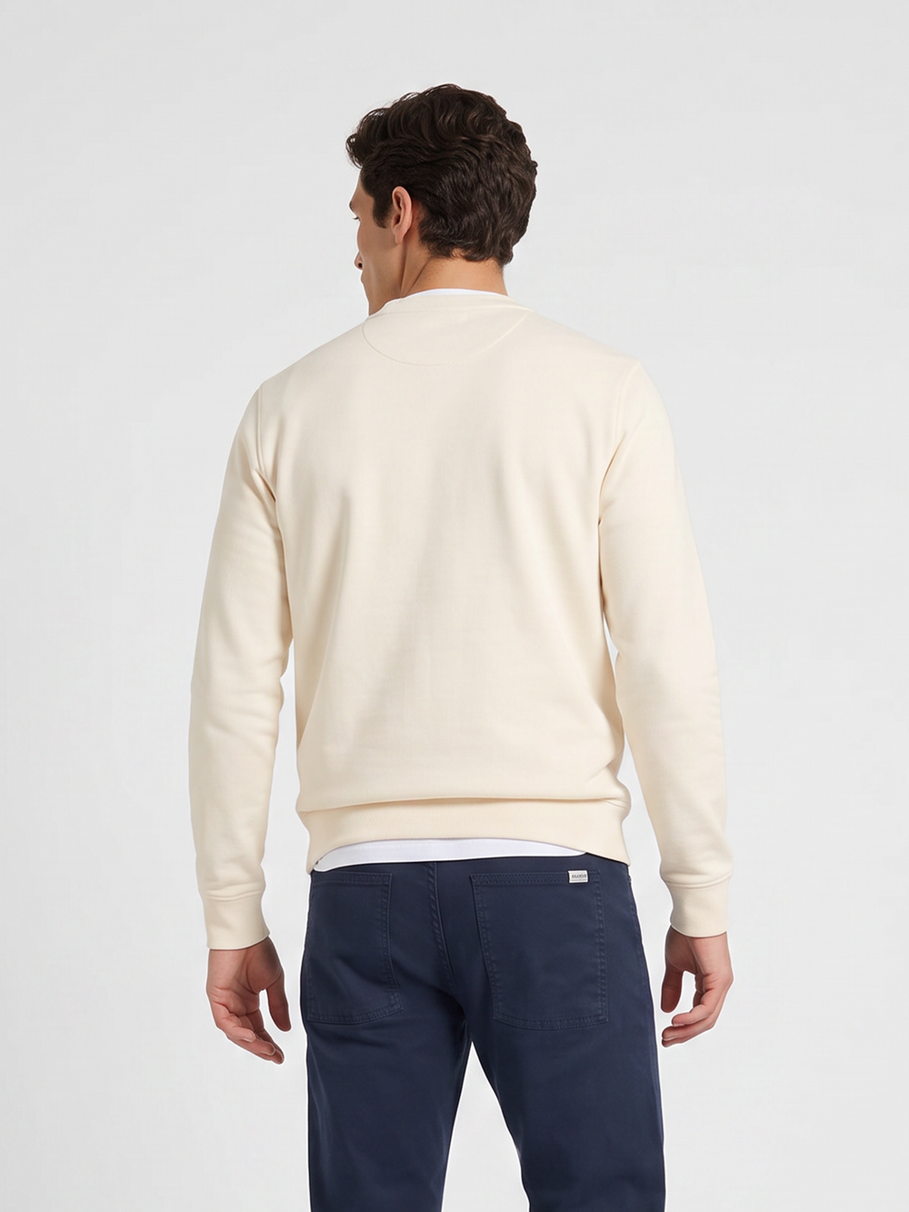Sudadera relaxed fit silbon bordado crema
