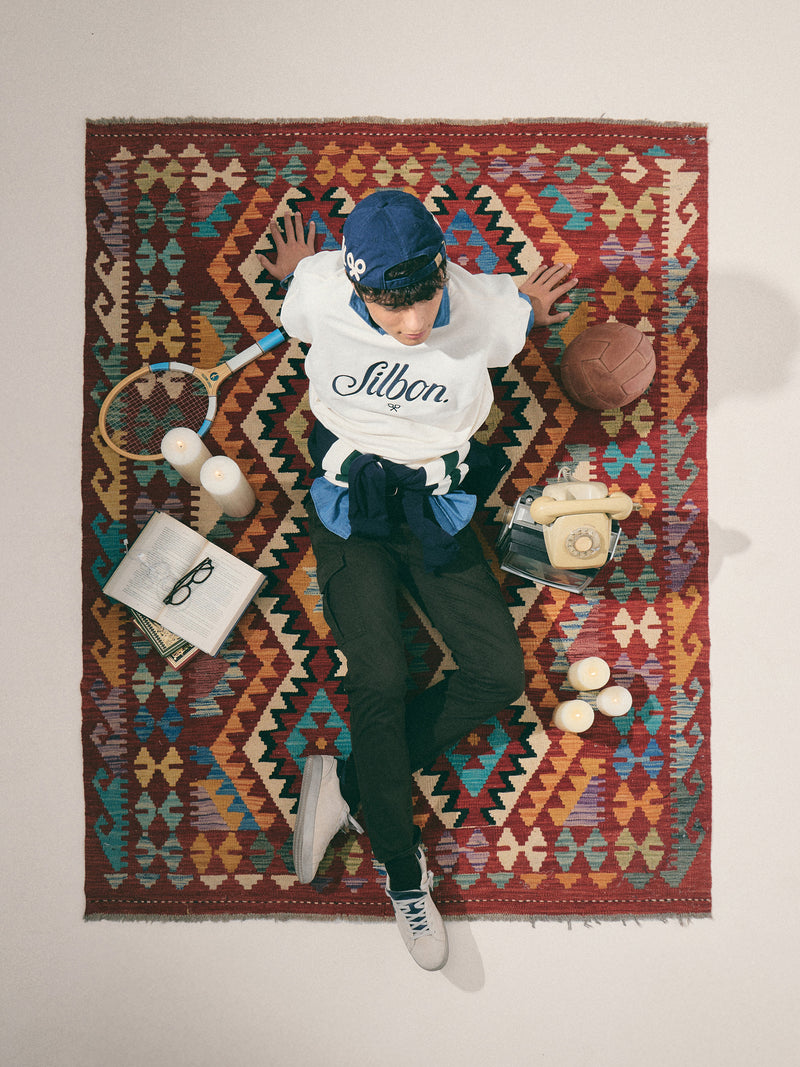 Sudadera relaxed fit silbon bordado crema