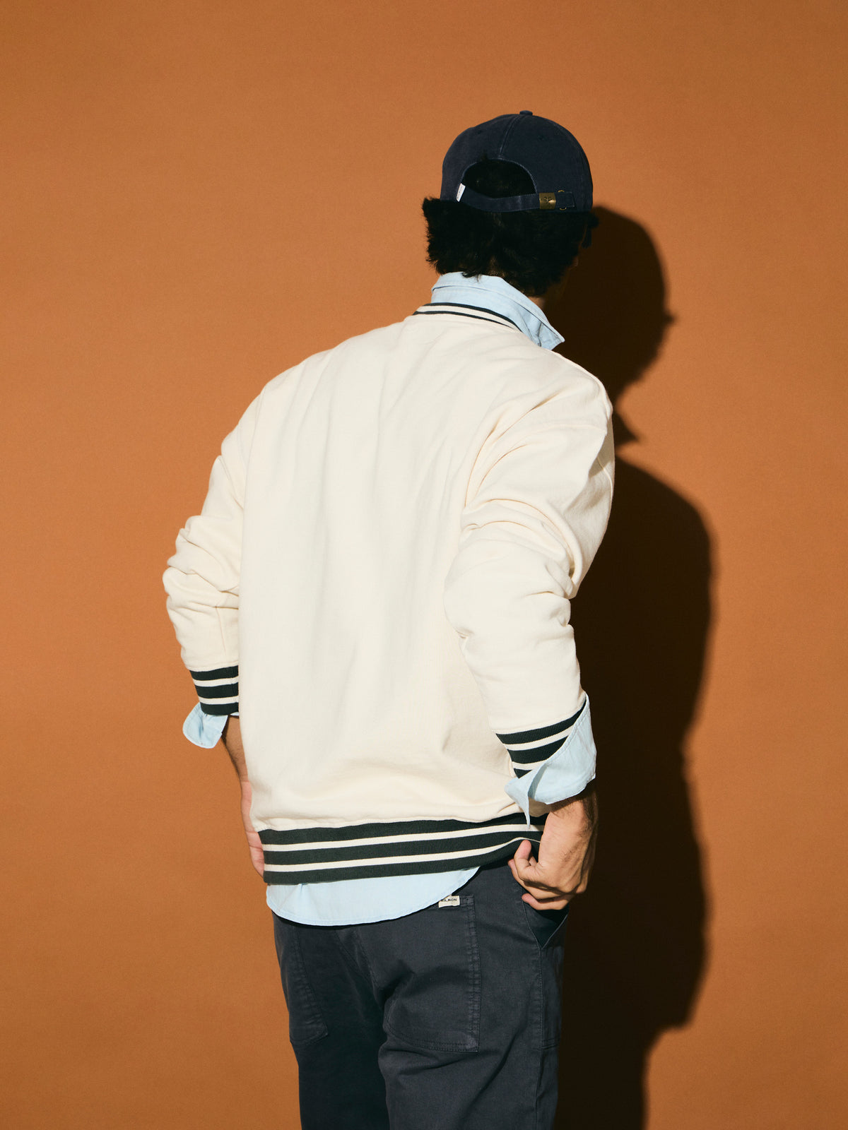 Sweatshirt relaxed fit retro ribs bicolor creme