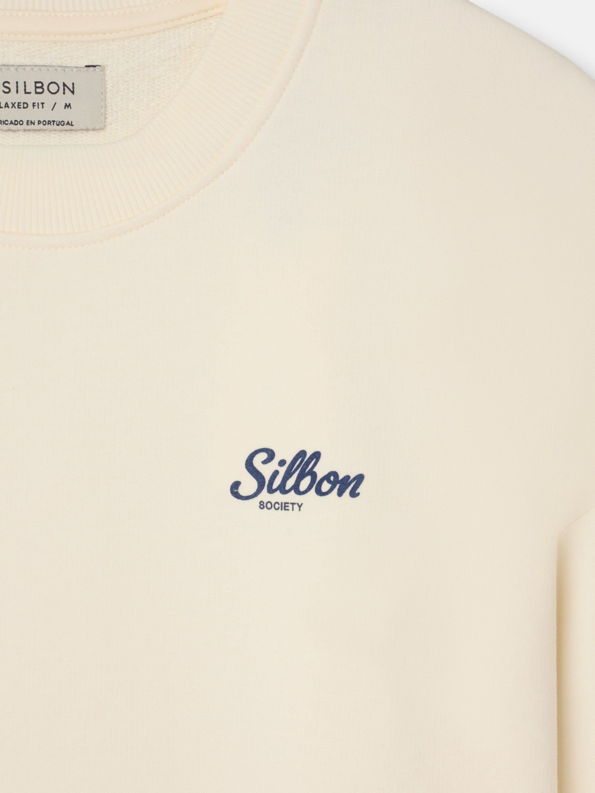 Sudadera relaxed fit silbon society crema