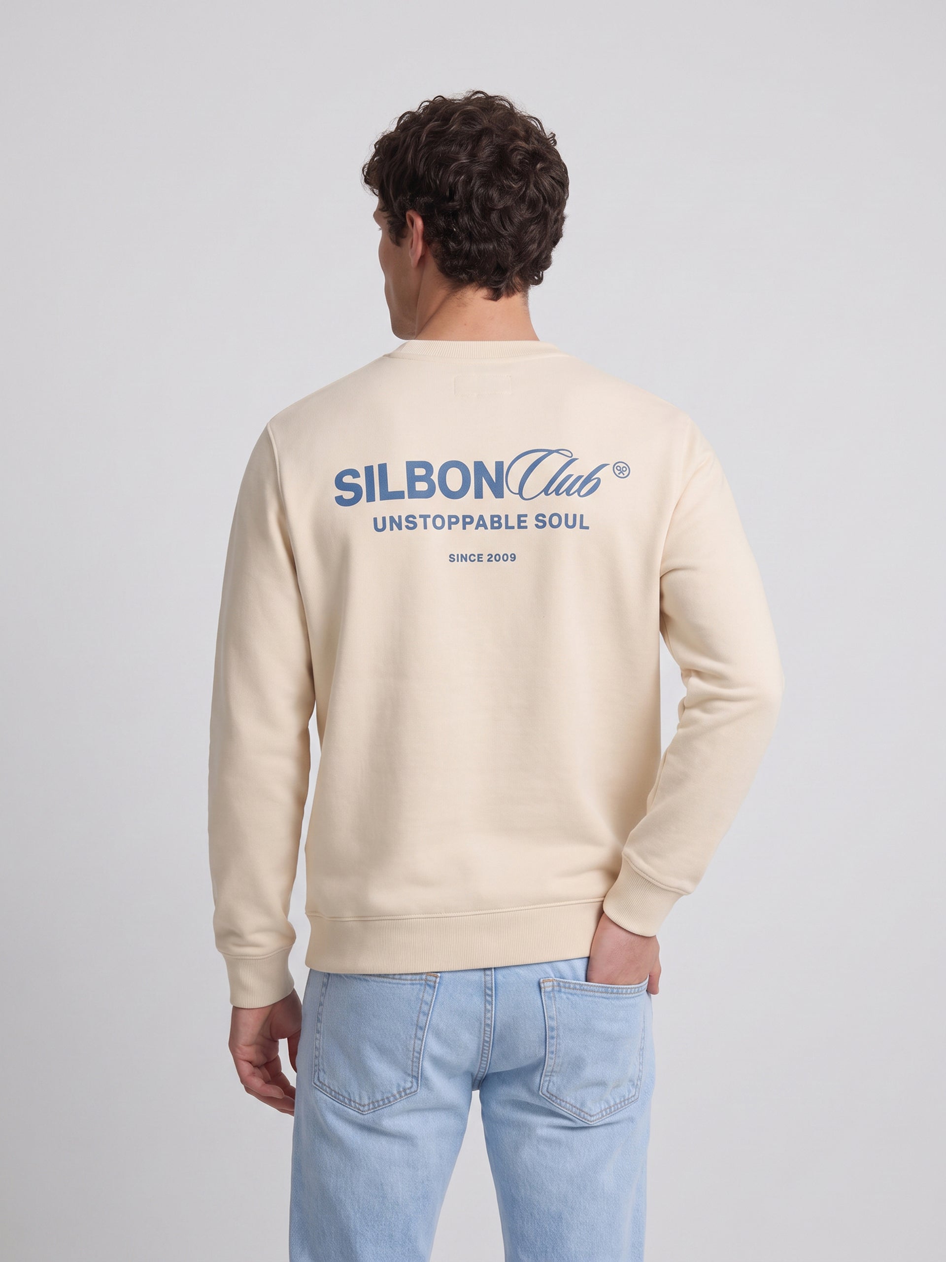 Sweat-shirt coupe décontractée Silbon Club crème