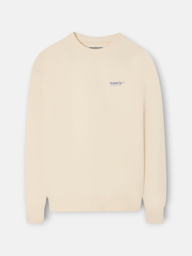 Sudadera relaxed fit silbon club crema