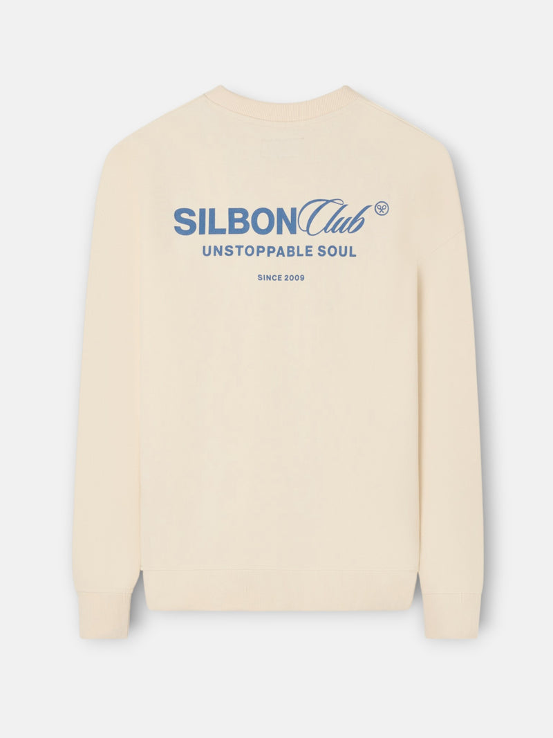Sudadera relaxed fit silbon club crema