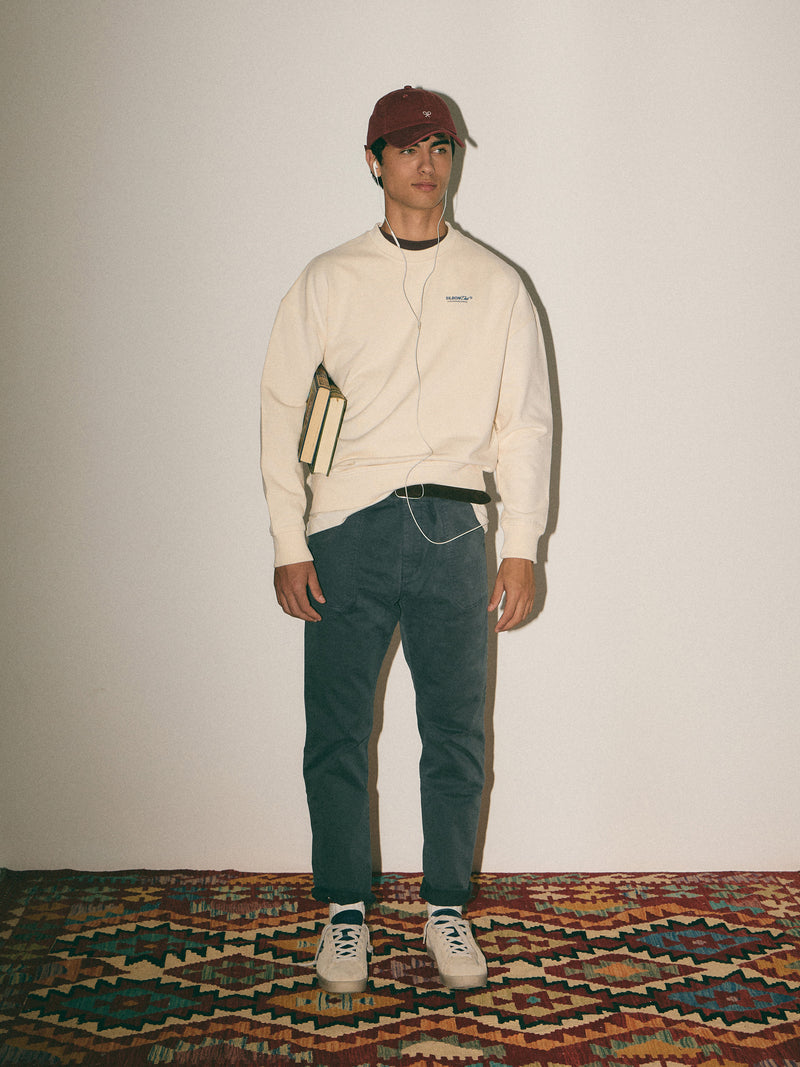 Sudadera relaxed fit silbon club crema