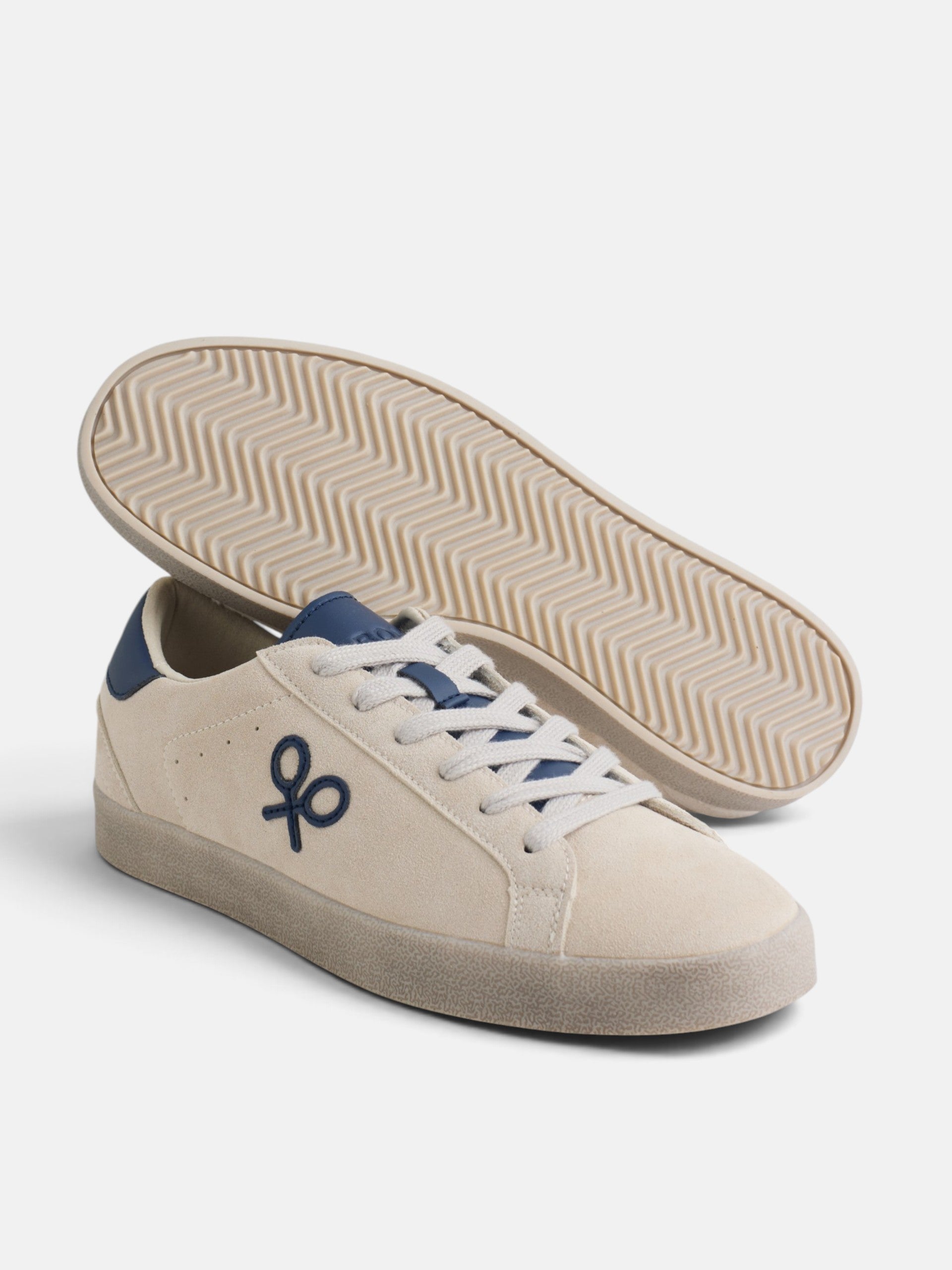 Beige worn suede sneaker