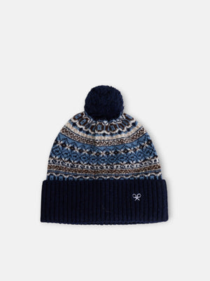 Gorro motivo jacquard azul marino