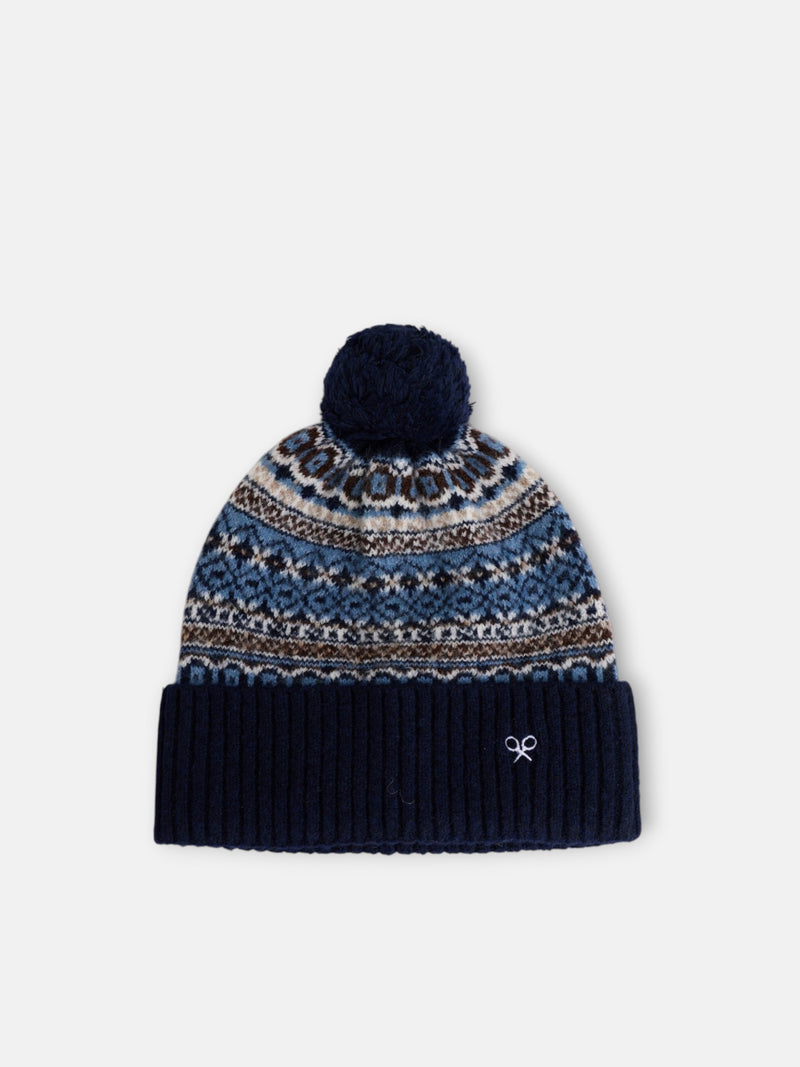Gorro motivo jacquard azul marino