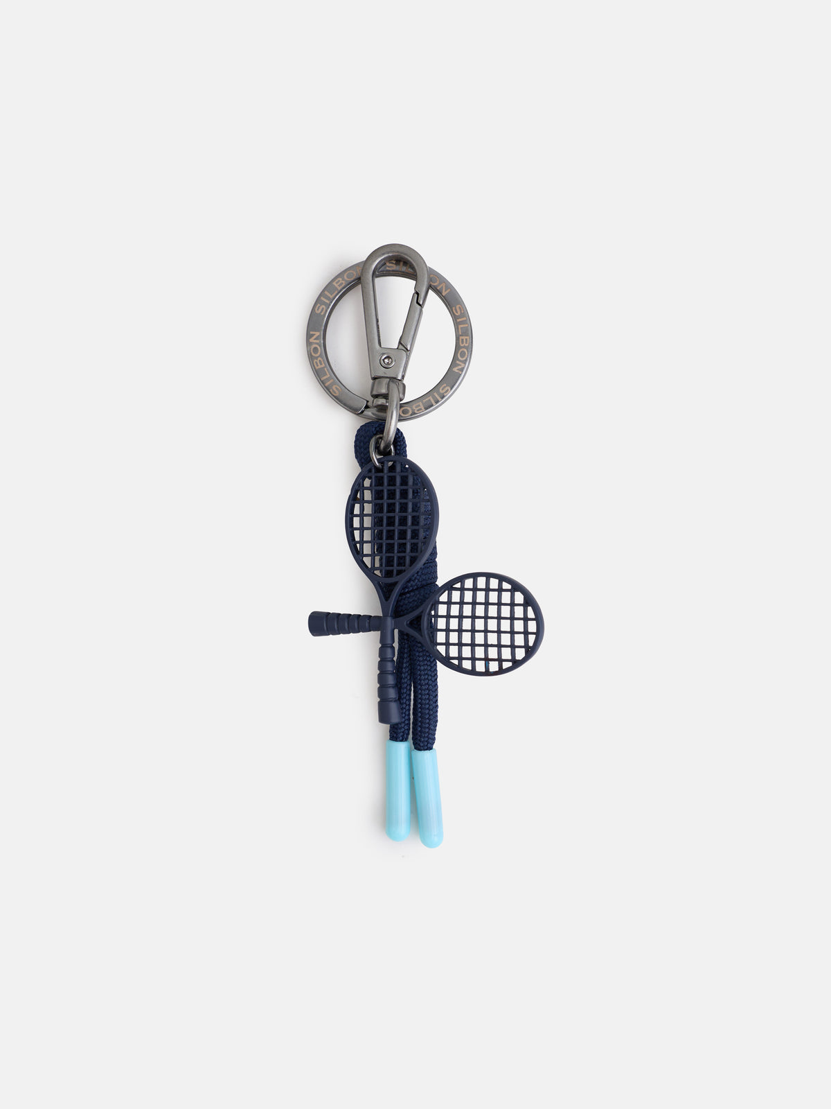 Porte-clés charm raquettes bleu marine