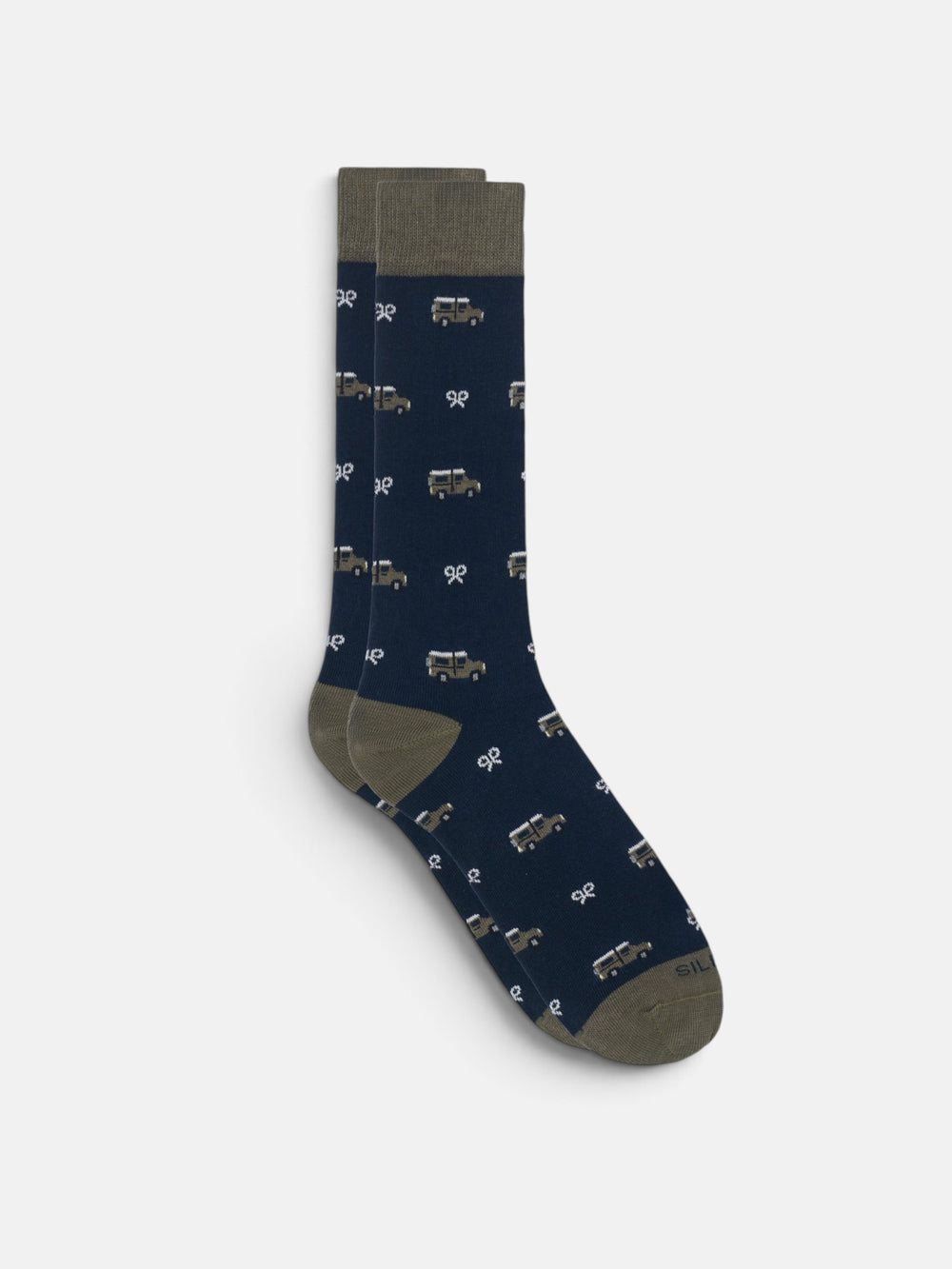 Chaussettes voitures raquettes bleu marine