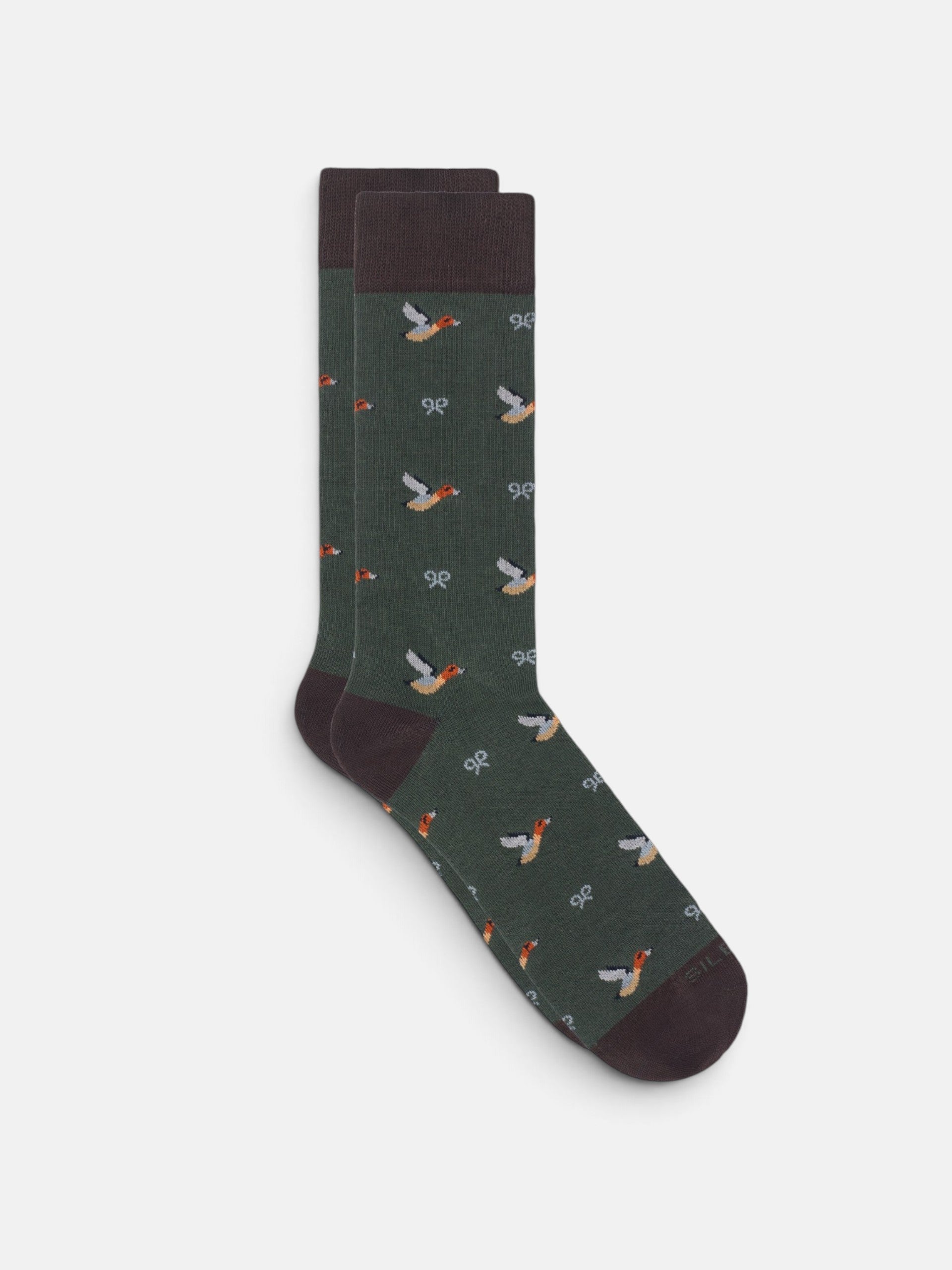 Calcetin silbon patos verde