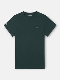 Camiseta basica parche verde oscuro