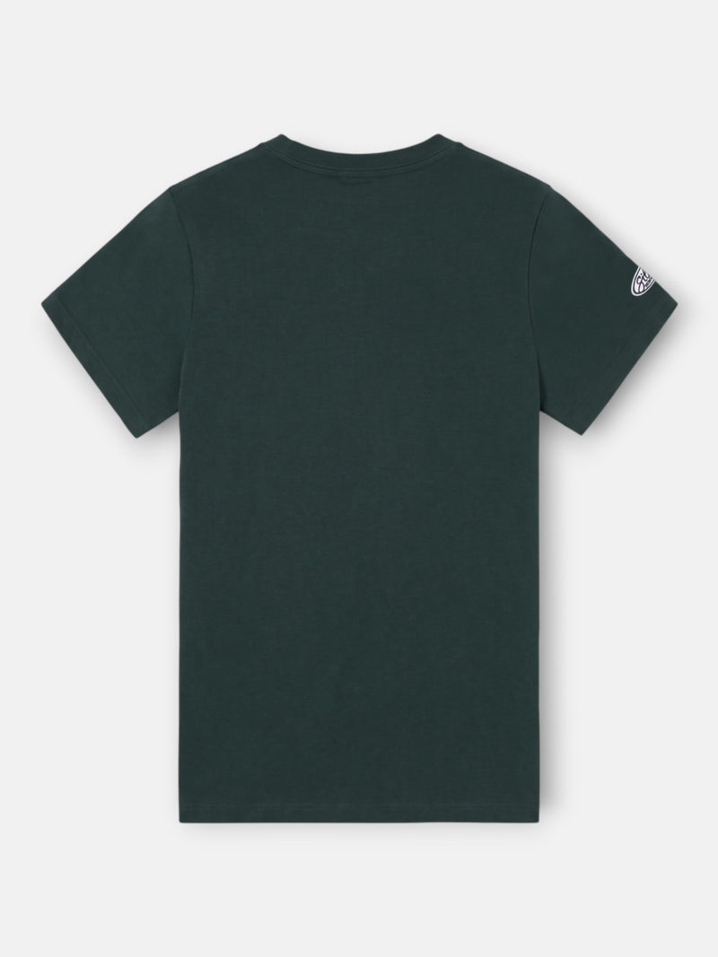 Camiseta basica parche verde oscuro