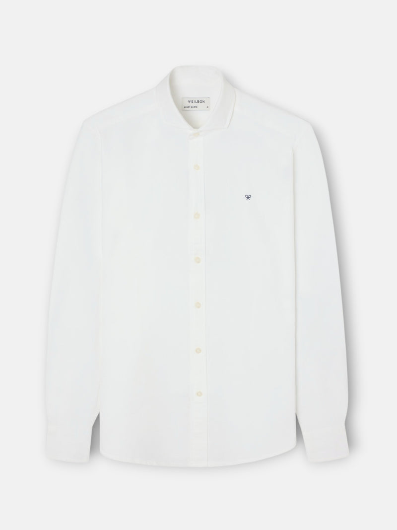 White structured sport shirt