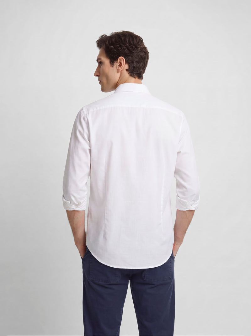 White structured sport shirt