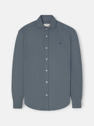 Camisa sport pique azul gris