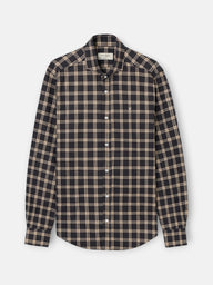 Camisa sport warm cuadro tartan marron