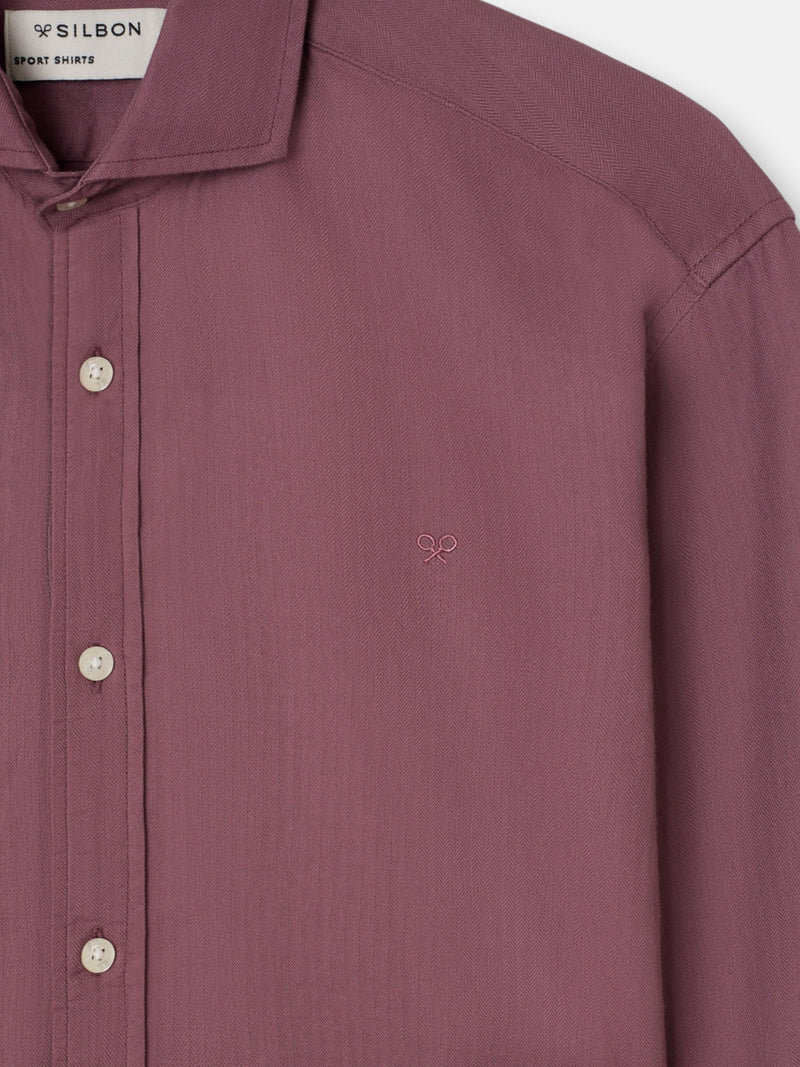 Camisa sport espiga burdeos