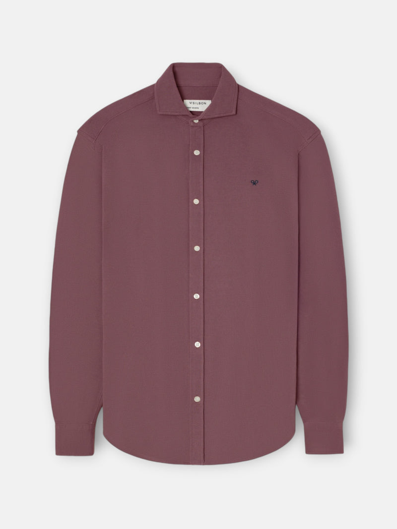 Camisa sport pique burdeos