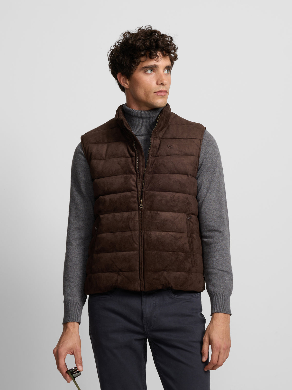 Gilet en daim marron