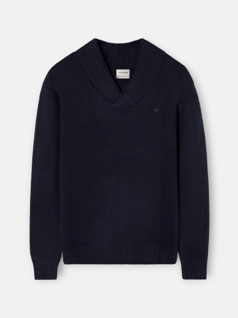 Jersey cuello smoking azul marino