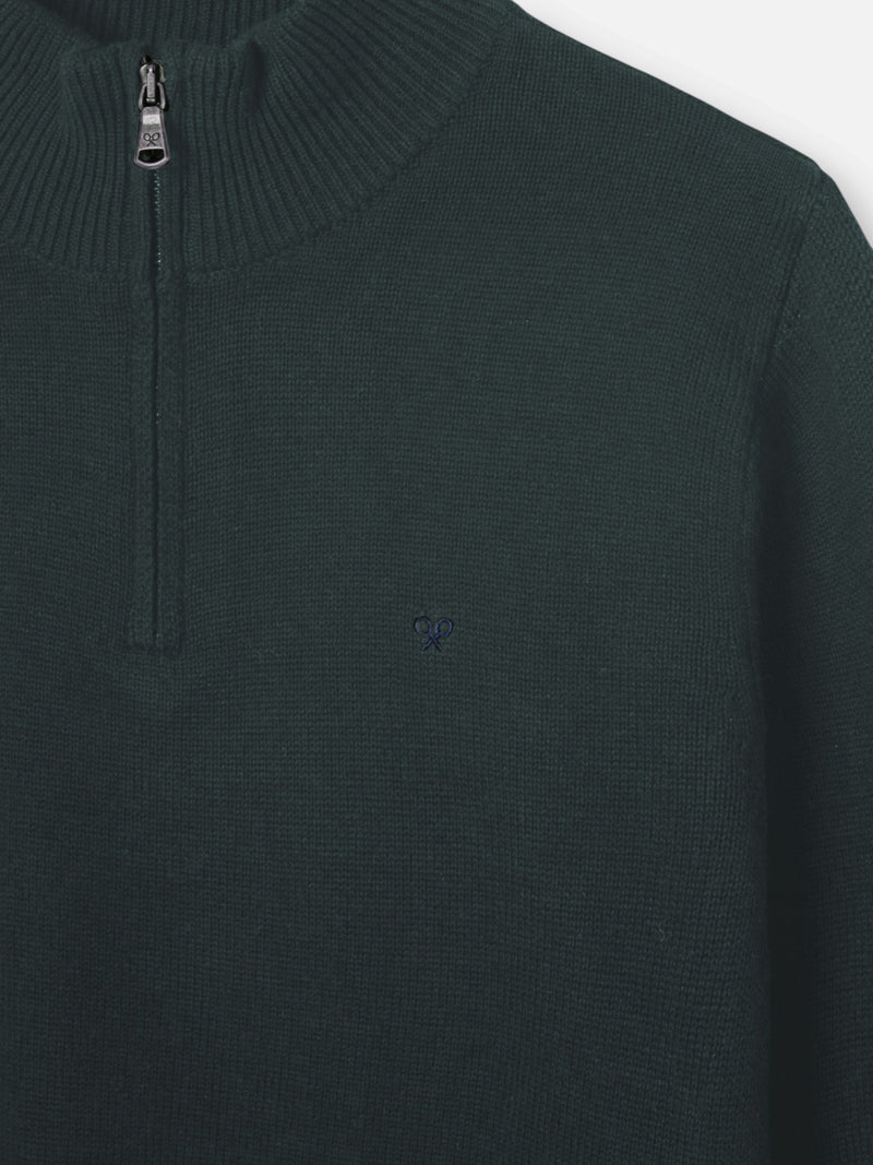 Jersey media cremallera verde