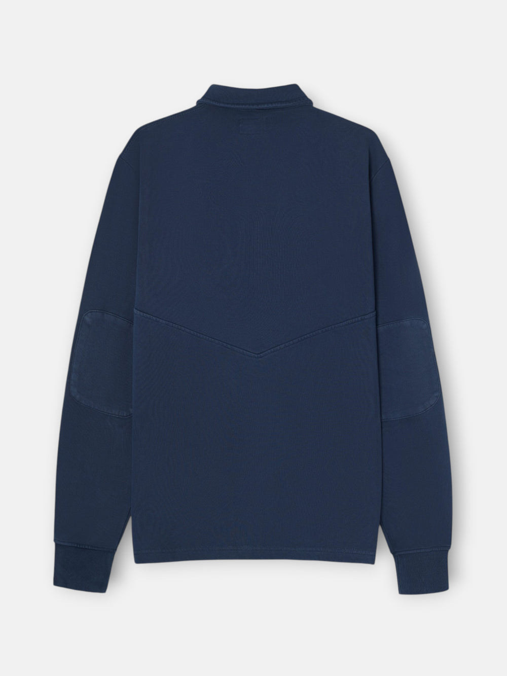 Sudadera cuello polo desgastada azul marino