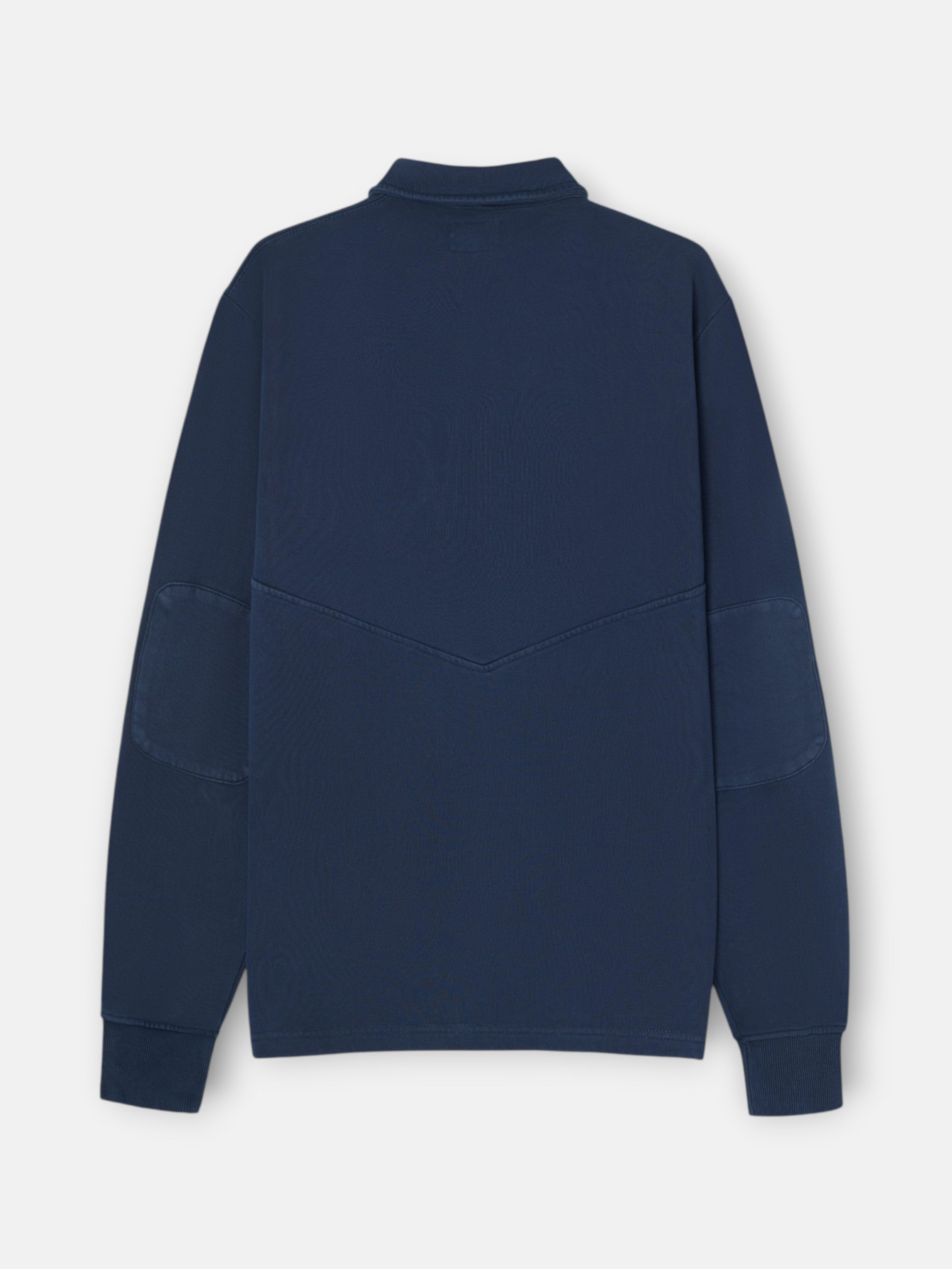 Sudadera cuello polo desgastada azul marino