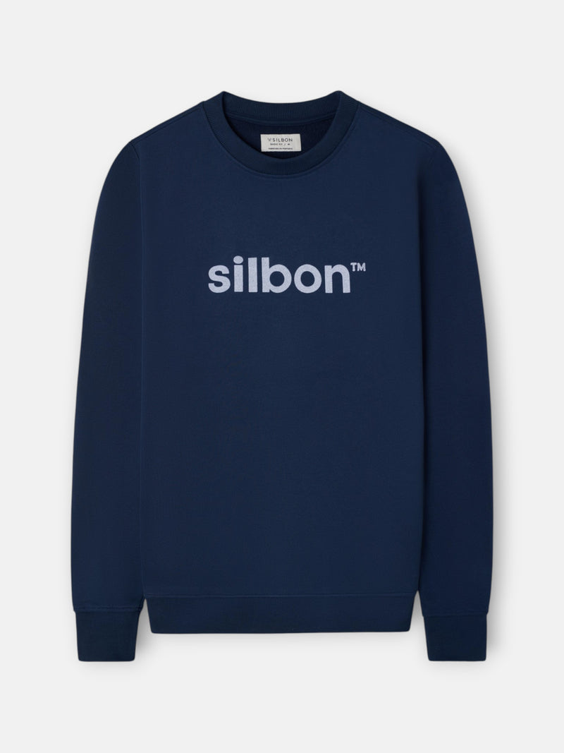 Silbon navy blue flock sweatshirt