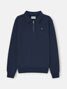 Sweat-shirt à demi-fermeture éclair minilogo bleu marine