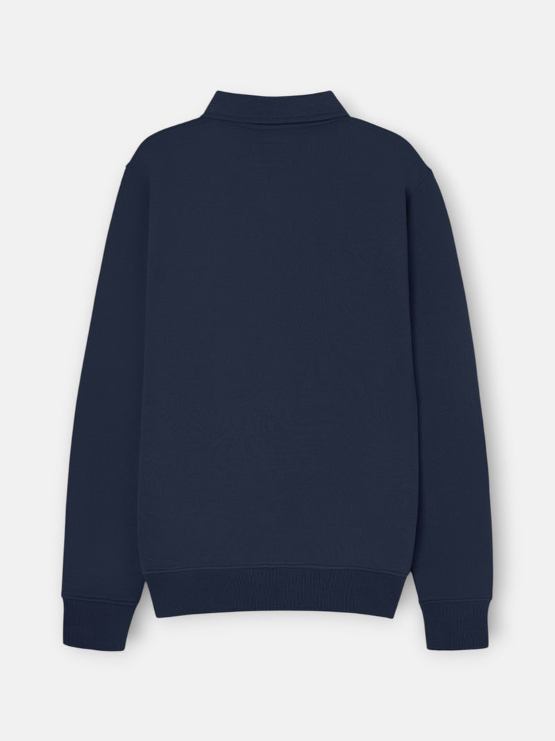 Sweat-shirt à demi-fermeture éclair minilogo bleu marine