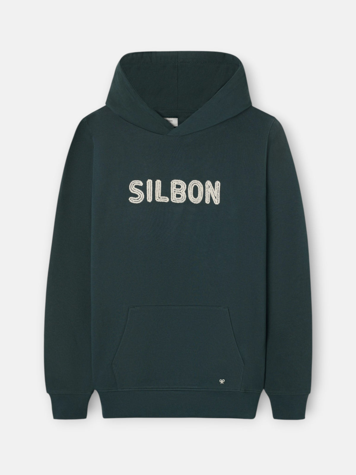 Dark green hoodie with drawstring