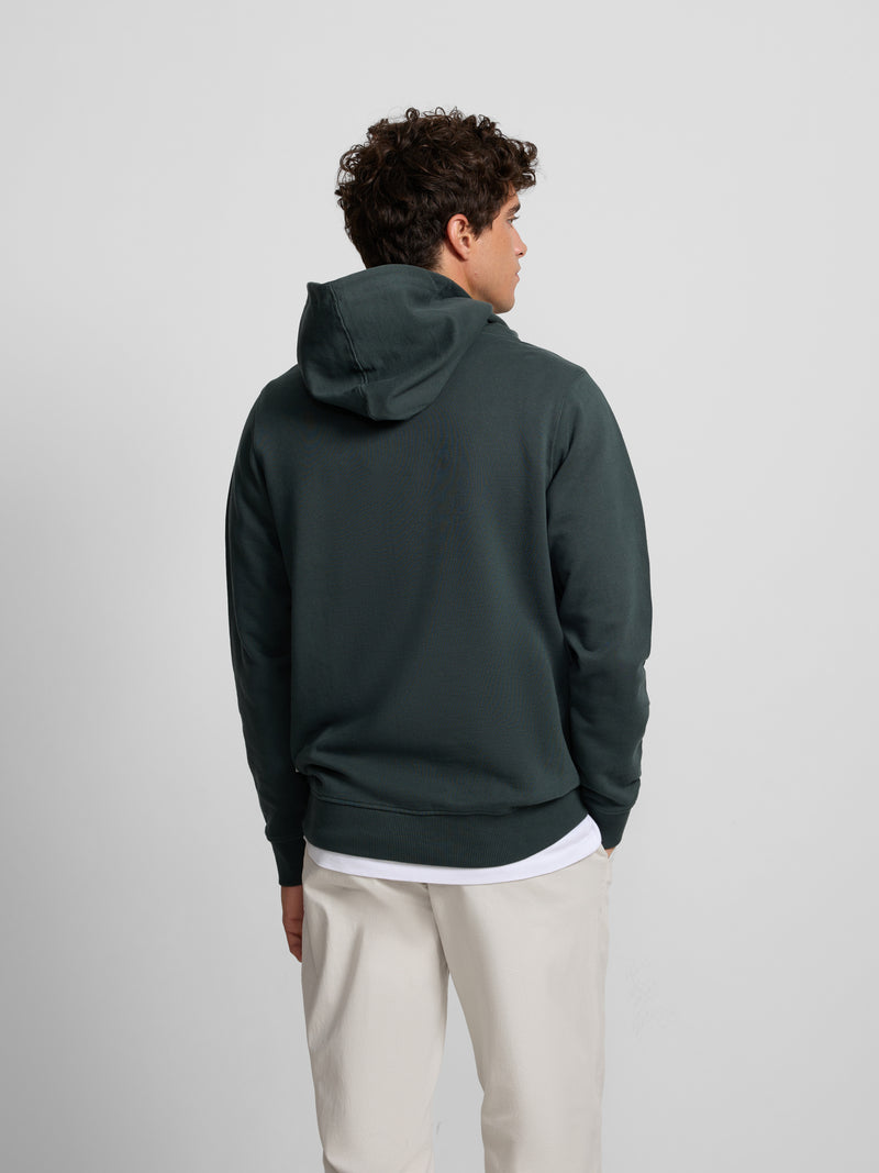 Sudadera capucha cuerda verde oscuro