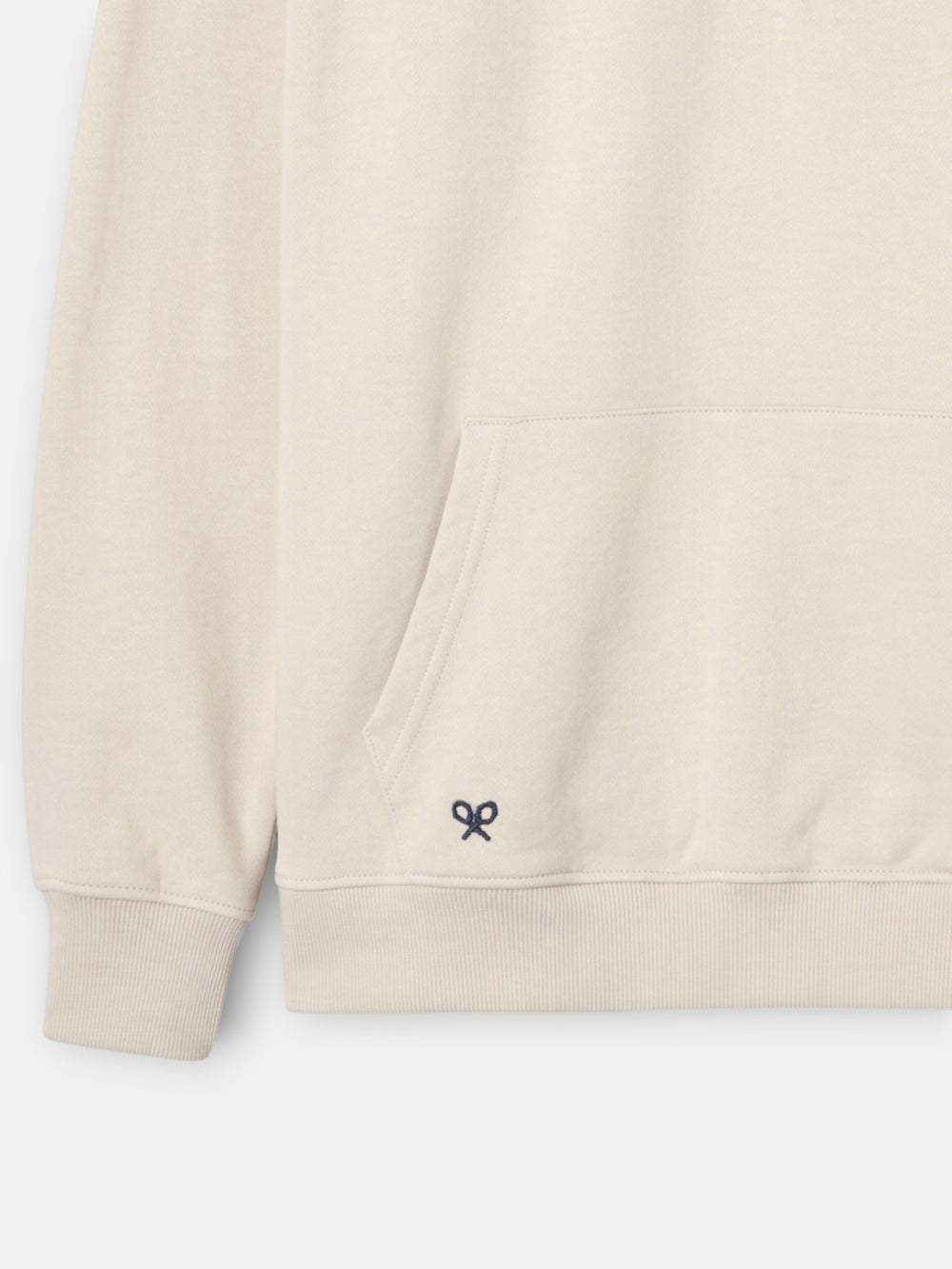Sudadera relaxed fit media cremallera etiqueta crema