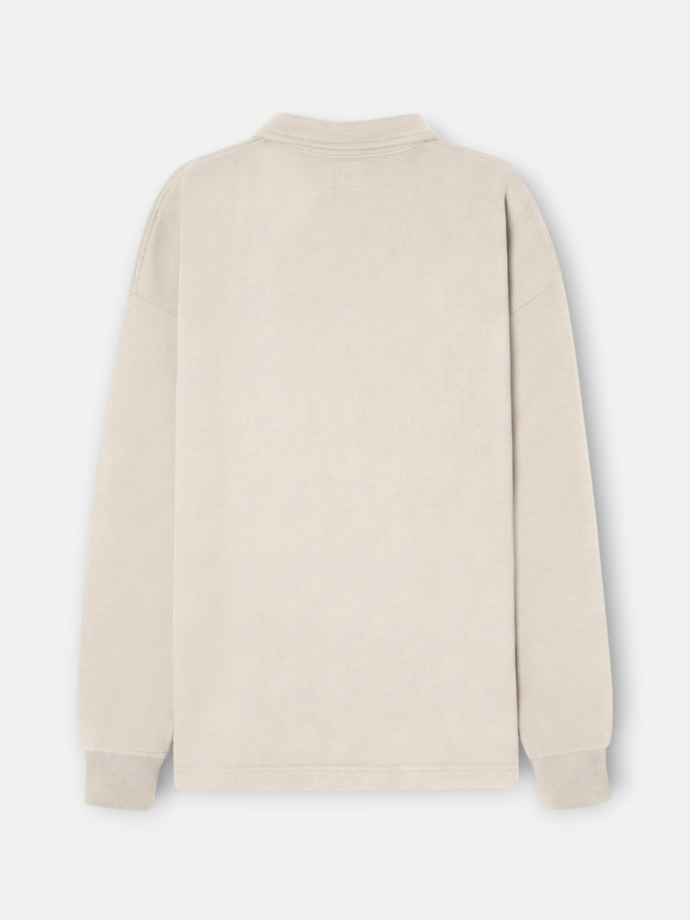 Sudadera relaxed fit media cremallera etiqueta crema