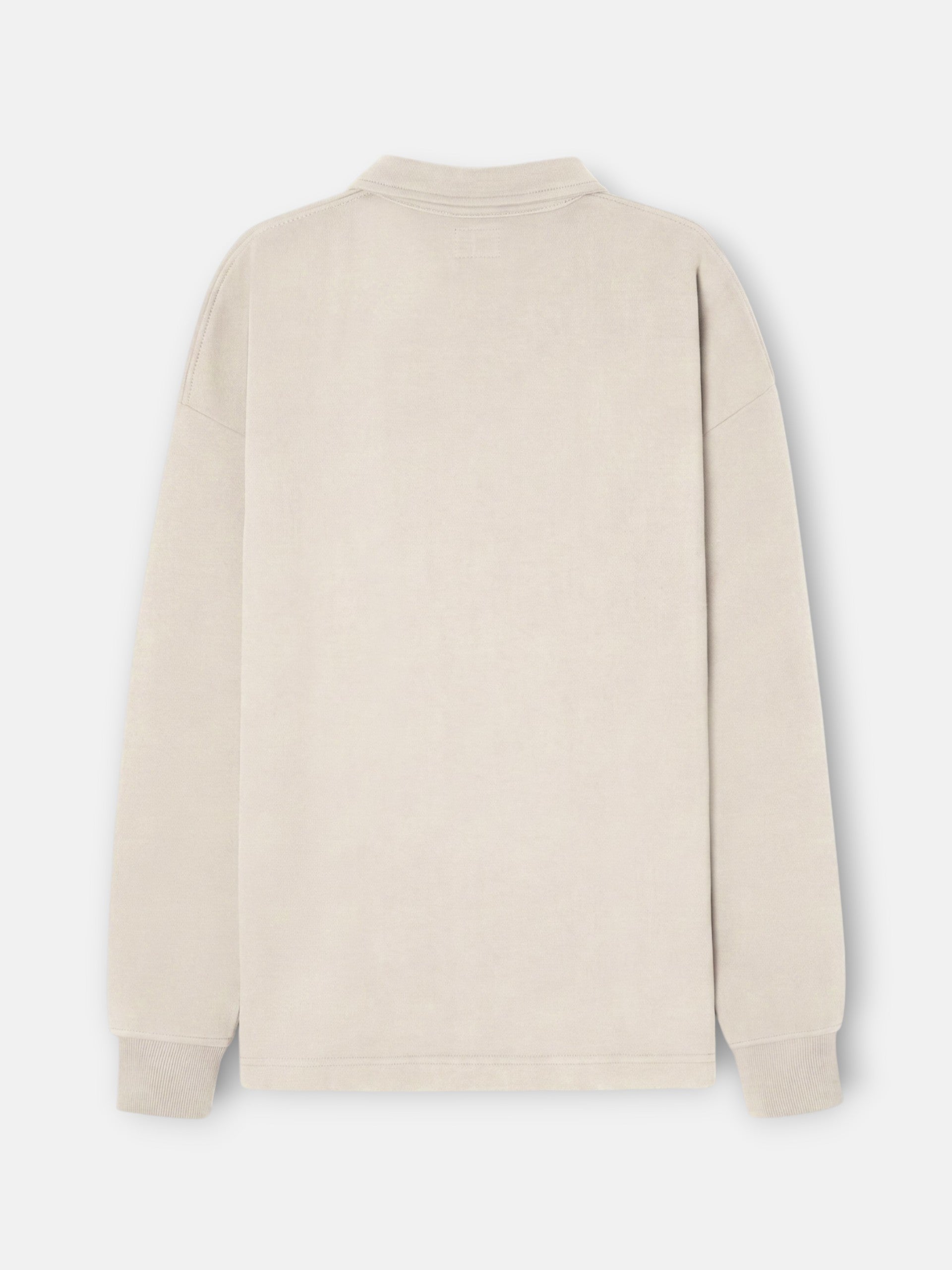 Sudadera relaxed fit media cremallera etiqueta crema