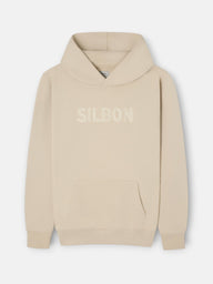 Sudadera capucha cuerda beige