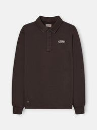 Sudadera cuello polo desgastada marron