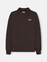 Sudadera cuello polo desgastada marron