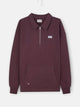 Sudadera relaxed fit media cremallera etiqueta burdeos