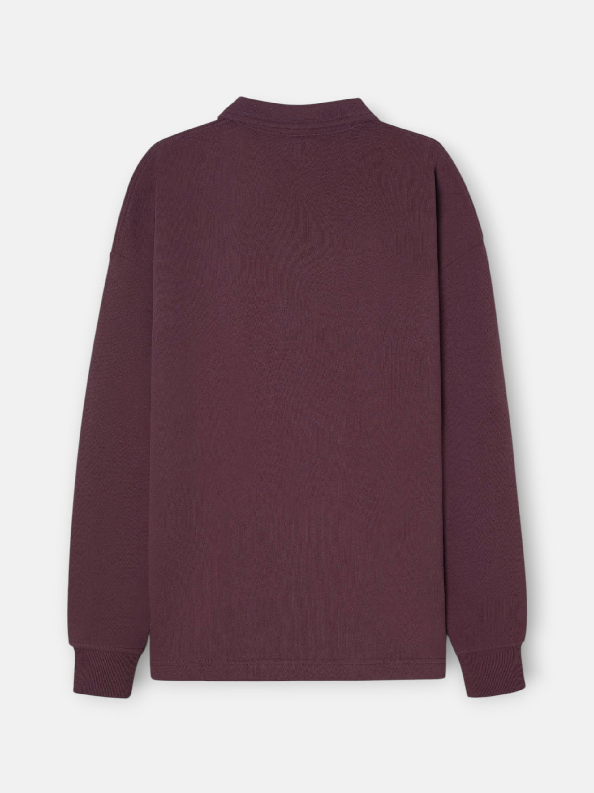 Sudadera relaxed fit media cremallera etiqueta burdeos