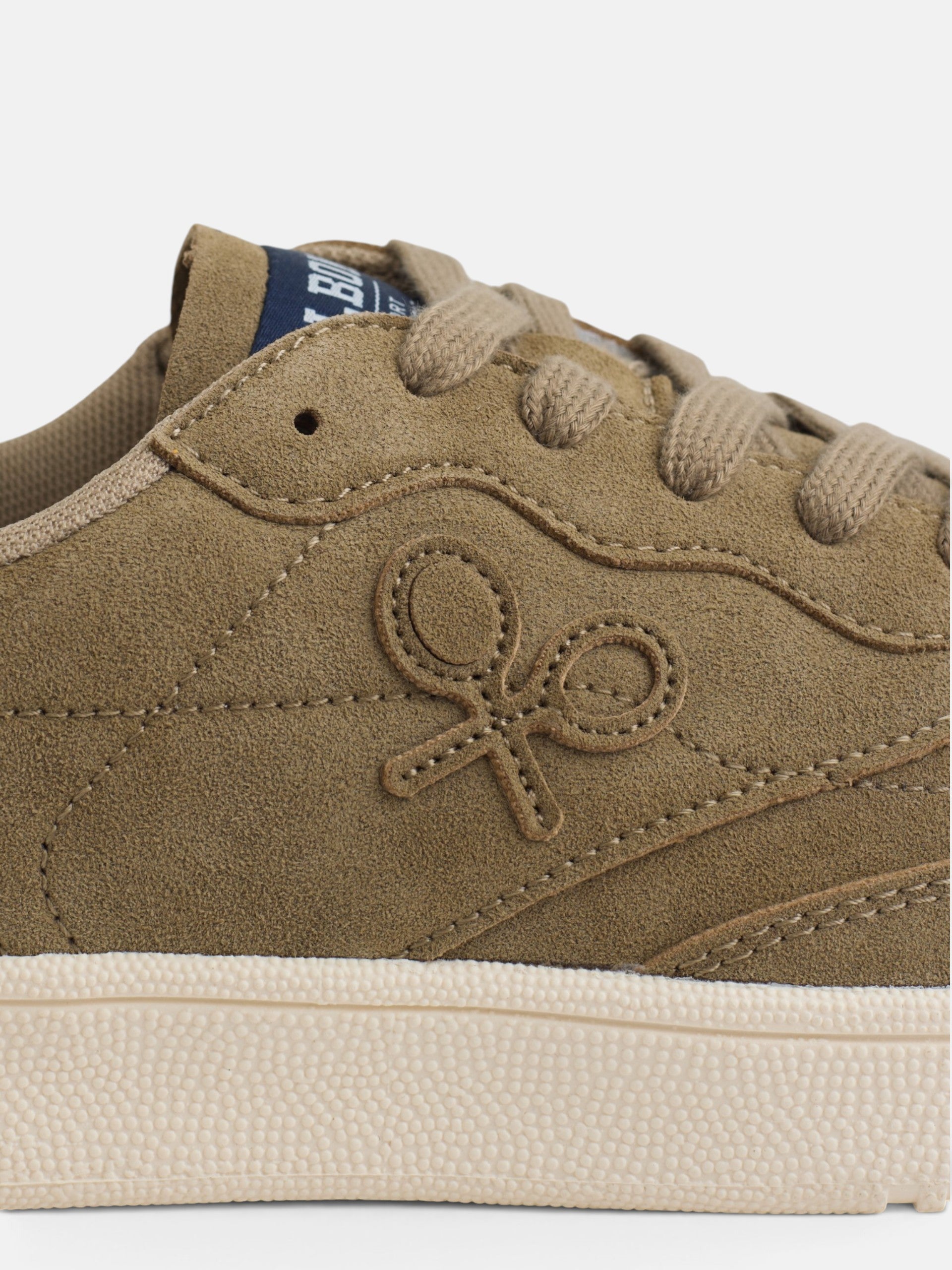 Green suede casual sneaker